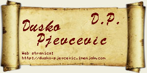 Duško Pjevčević vizit kartica